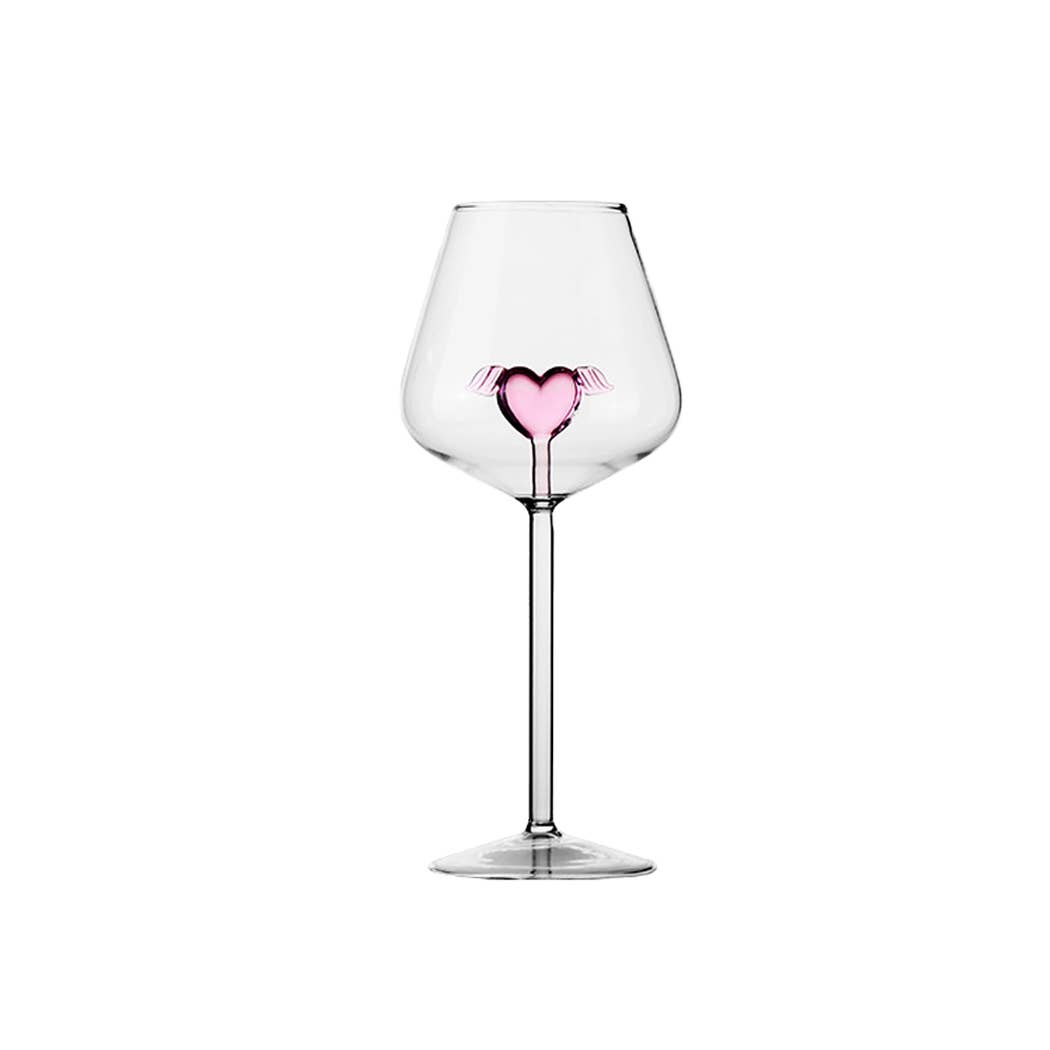 Cupid Red Wine Glass with Love Heart - Tutu Home