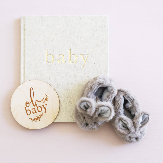 Luxe Bunny Booties Grey - Alimrose