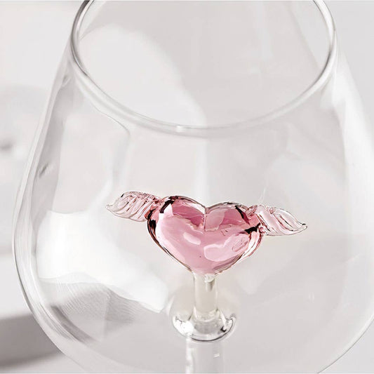 Cupid Red Wine Glass with Love Heart - Tutu Home