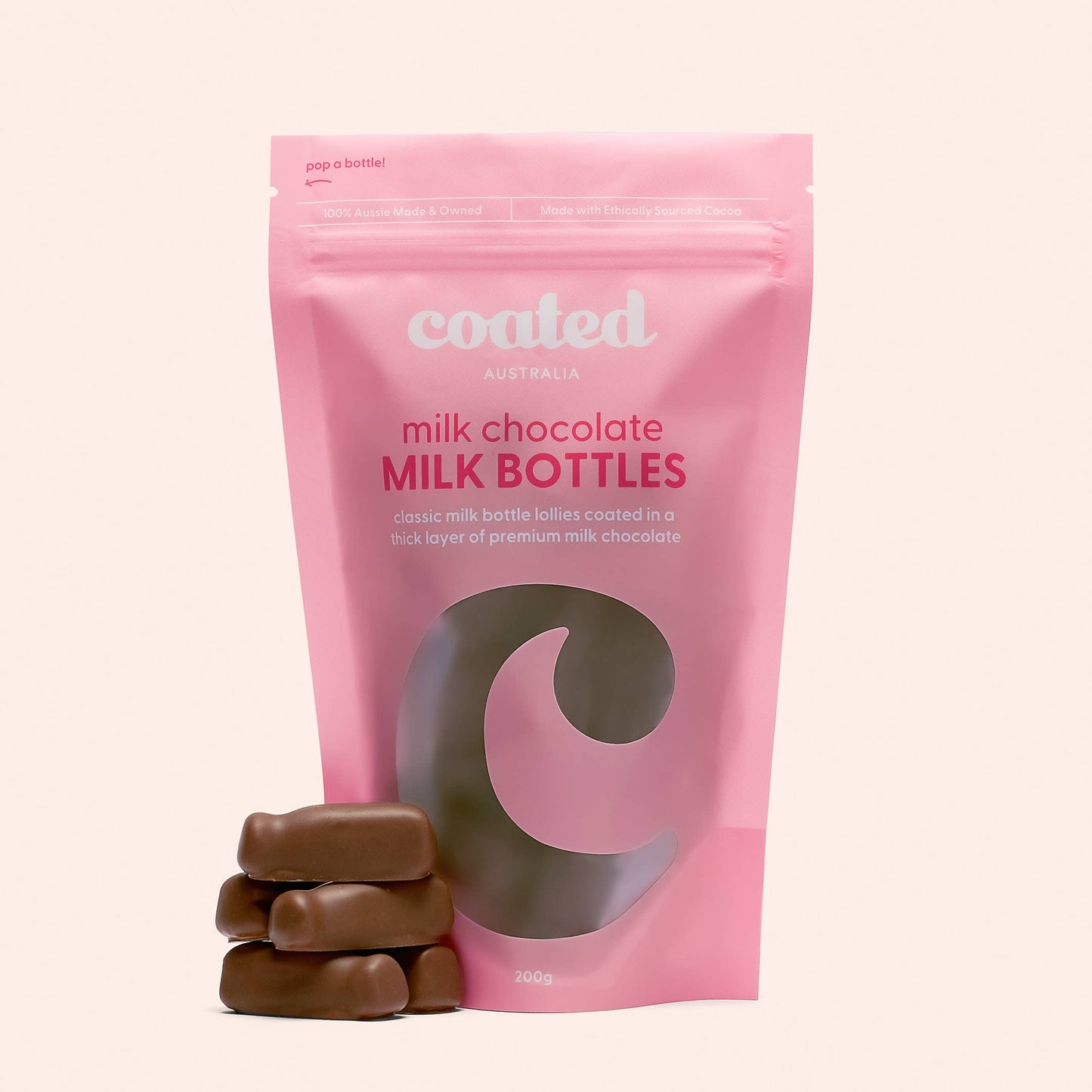 Milk Chocolate Milk Bottles - Coated