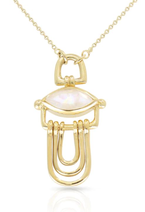 Athena Moonstone Gold Necklace - Toni May