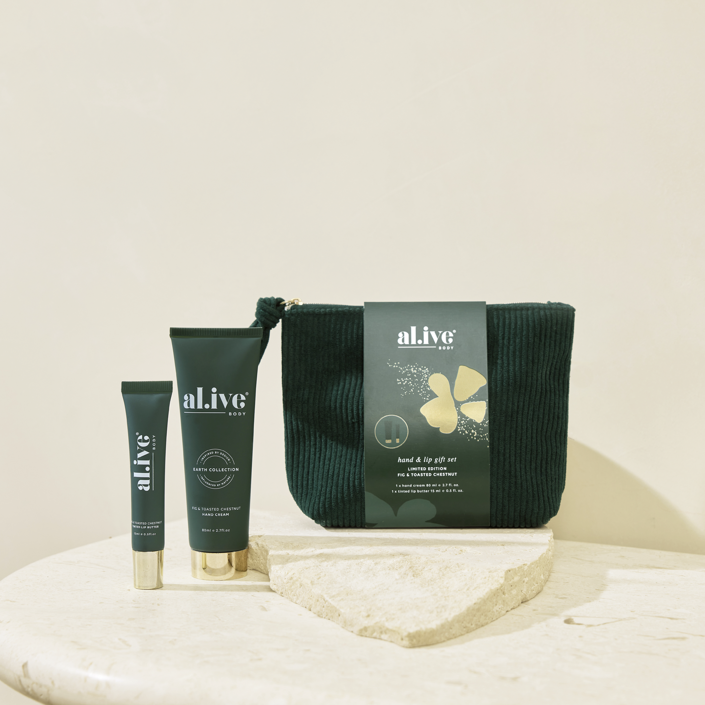 Hand & Lip Gift Set - Fig & Toasted Chestnut - Al.ive