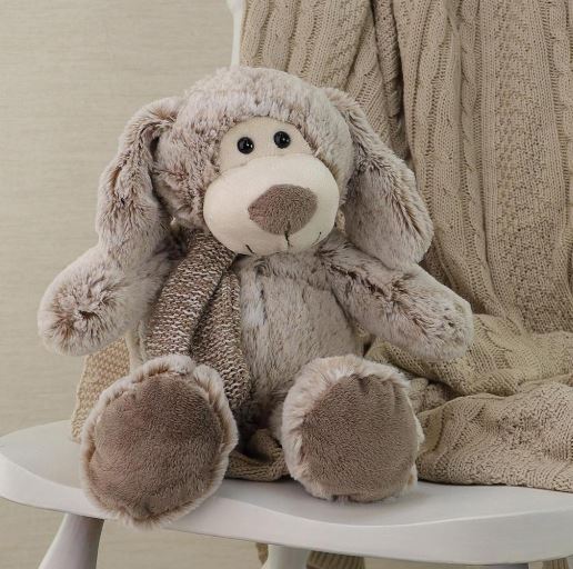 Teddy Bear - Grey Dog With Scarf