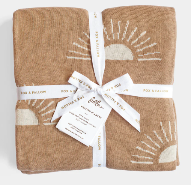 Sun Coffee Luxe Knitted Blanket - Fox & Fallow