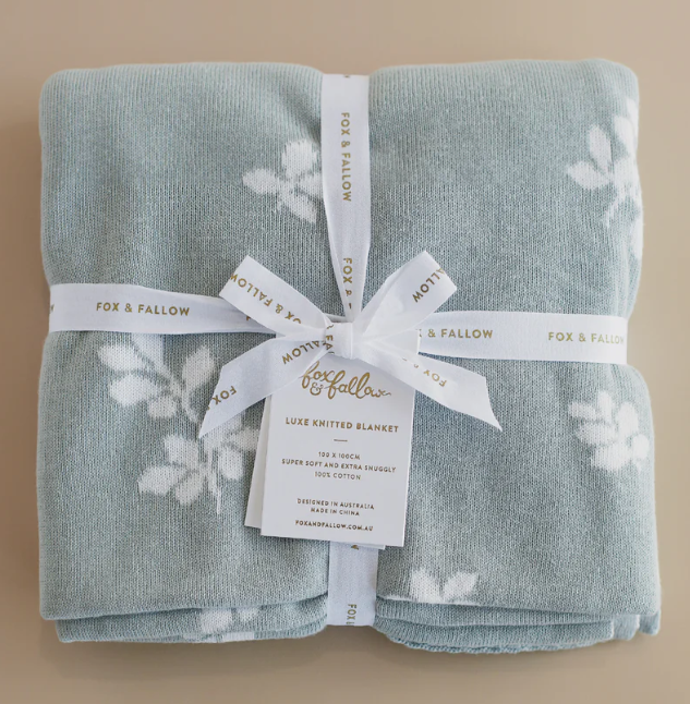 Sweet Sage Luxe Knitted Blanket - Fox & Fallow