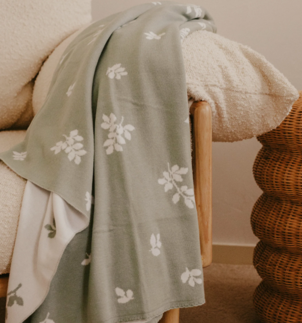 Sweet Sage Luxe Knitted Blanket - Fox & Fallow