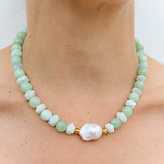 Melon Quartz Keshi Necklace ~ Kingston Jewellery