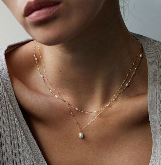 Edith Pearl Necklace Sterling 925 - Jolie & Deen