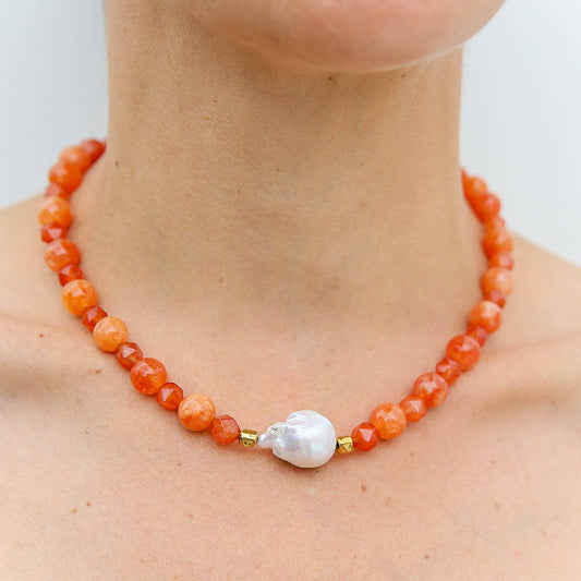 Sunset Quartz Keshi Necklace ~ Kingston Jewellery