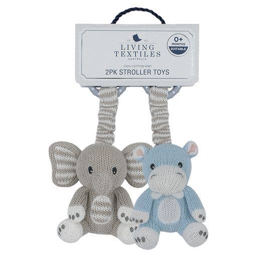 2pk Stroller Toys - Elephant & Hippo