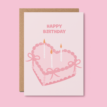 Pink Vintage Cake | Birthday Card