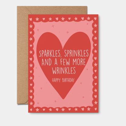 Sprinkle Wrinkles Cheeky Birthday Card