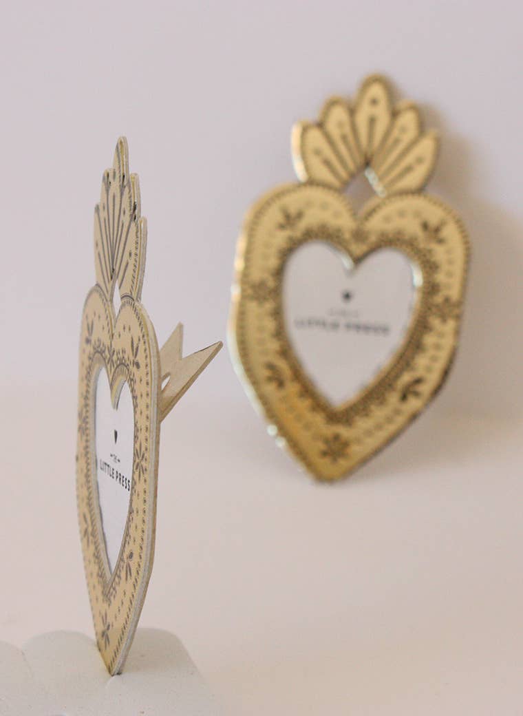 Mini Heart Photo Frame - Gold