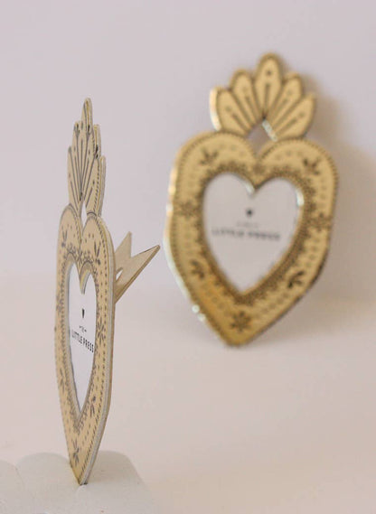Mini Heart Photo Frame - Gold