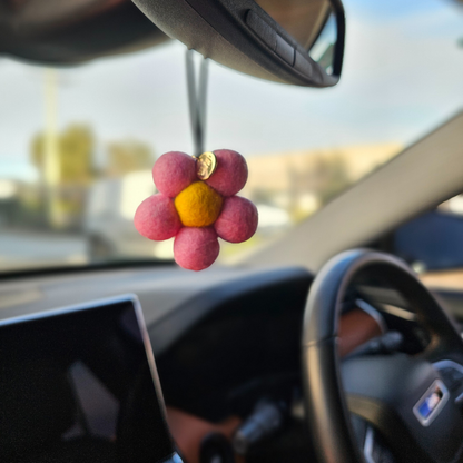 Champagne & Pomegranate Felt Flower Air Freshener - Red Hill Candle Co.