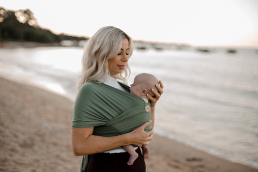 Baby Wrap Carrier - Forrest Green - Joey Mama