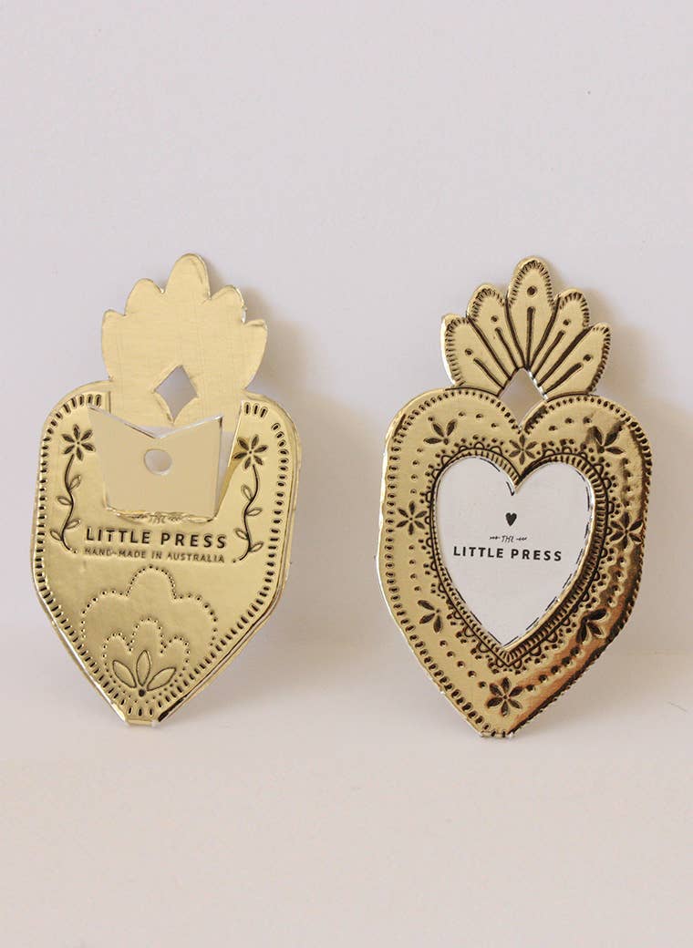 Mini Heart Photo Frame - Gold