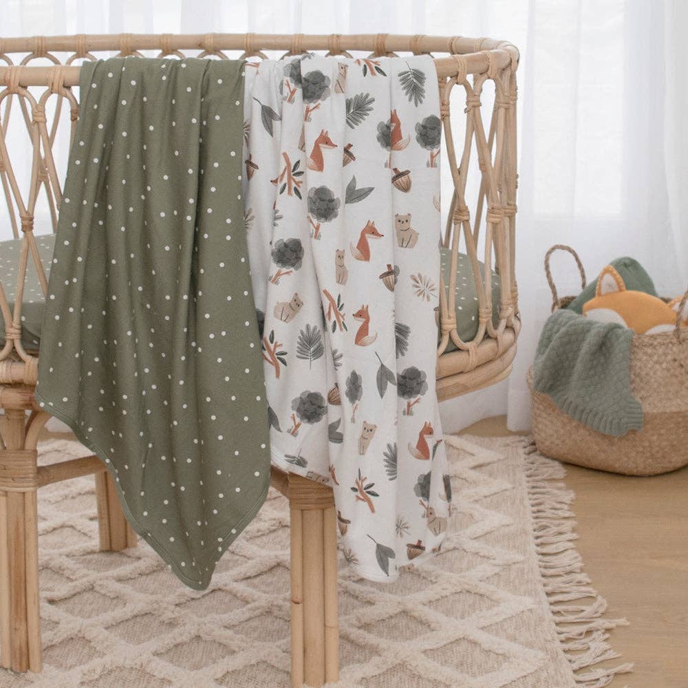 2 Pack Jersey Swaddling Wraps - Forest Retreat