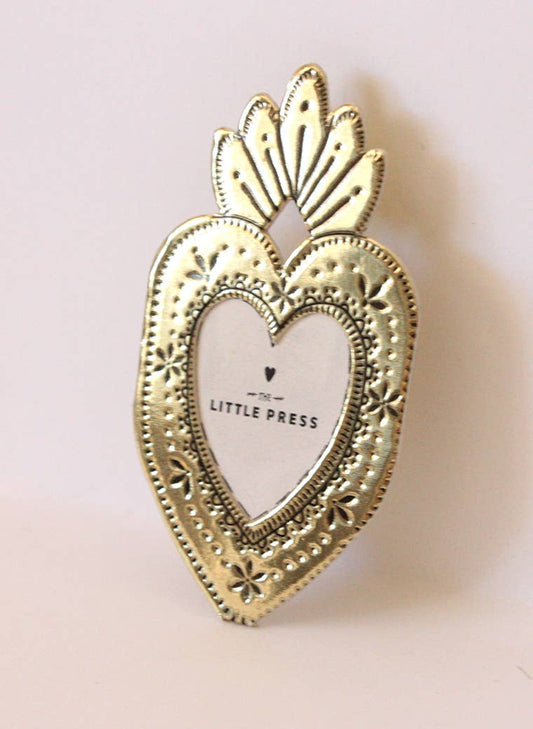 Mini Heart Photo Frame - Gold