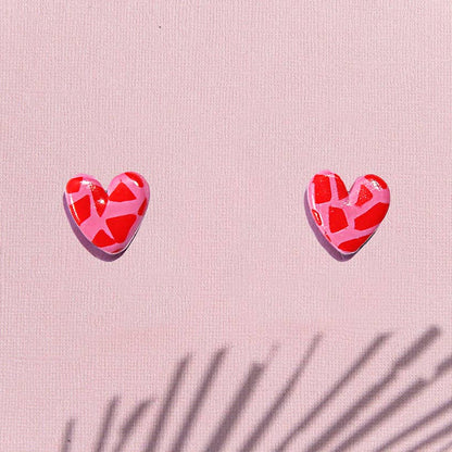 Terrazzo Heart Stud Earrings - Kingston Jewellery