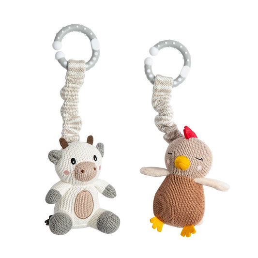 2pk Stroller Toy - Cow & Chicken
