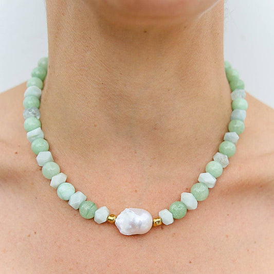Melon Quartz Keshi Necklace ~  Kingston Jewellery