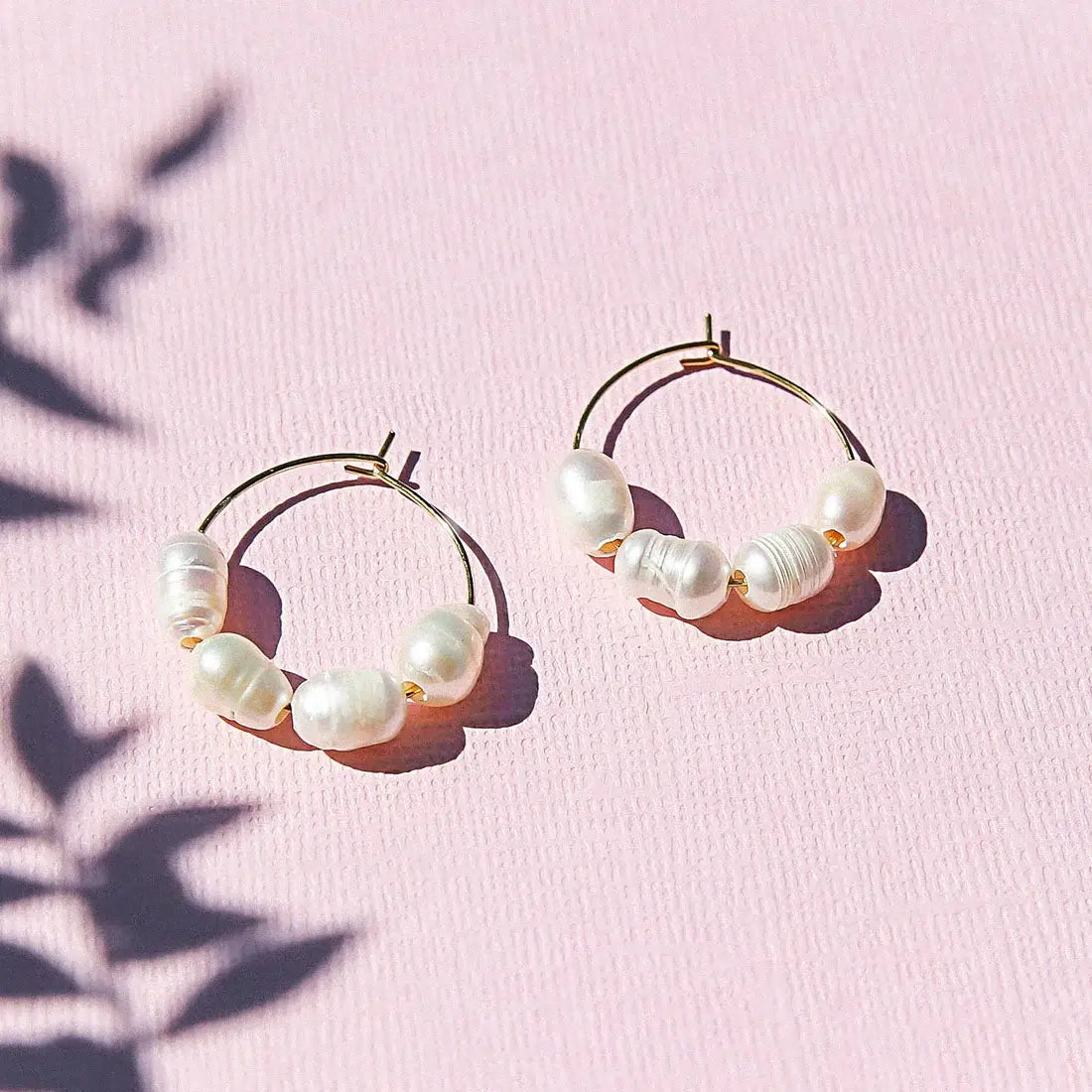 Small Gold Freshwater Hoops ~  Kingston Jewellery