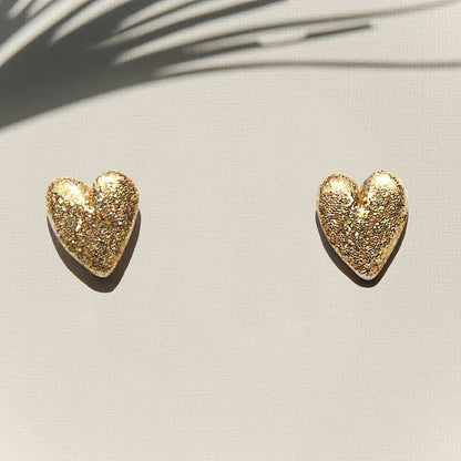 Gold Heart Stud Earrings - Kingston Jewellery