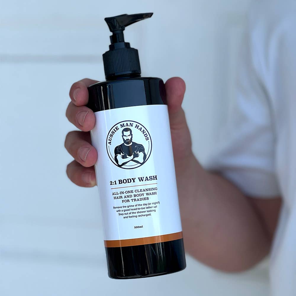 2 in 1 Shampoo and Body Wash 500ml - Aussie Man Hands
