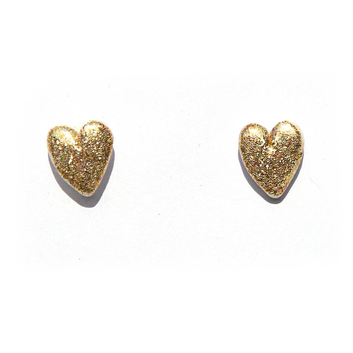 Gold Heart Stud Earrings - Kingston Jewellery
