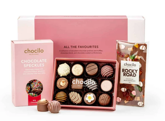 Chocilo ~ "All the Favourites" Milk Dark & White Chocolate Hamper