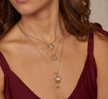 Athena Moonstone Gold Necklace - Toni May
