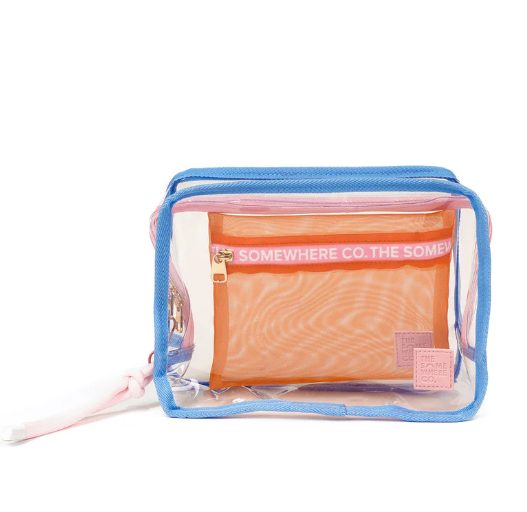 Blue, Pink, Peach Cheeky Cosmetic Case - The Somewhere Co.