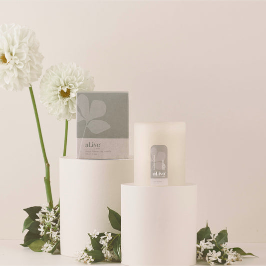 Ivory Bloom Soy Candle - Al.ive