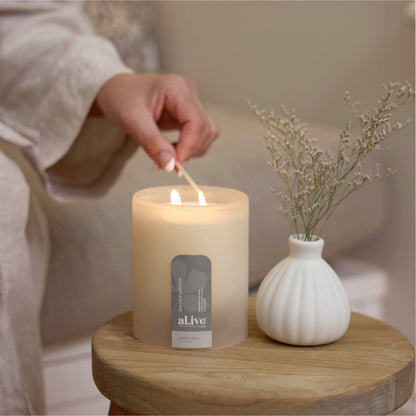 Ivory Bloom Soy Candle - Al.ive
