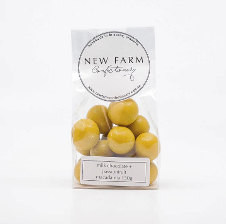 Milk Choc & Passionfruit Coated Macadamias 150g