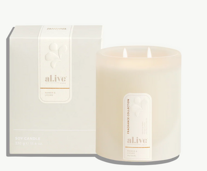 Mango & Lychee Soy Candle - Al.ive