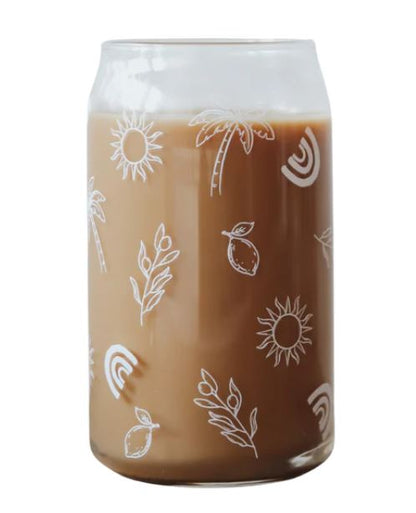 Glass Cup & Straw Set by The Latte Jar