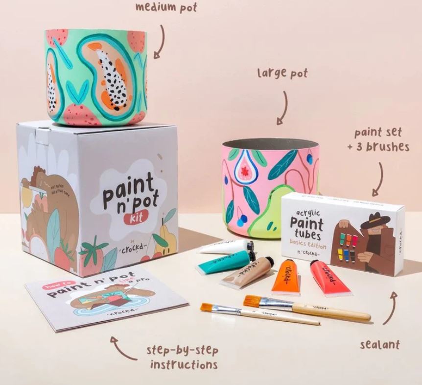 Paint n Pot kit Crockd Fiorella Florals