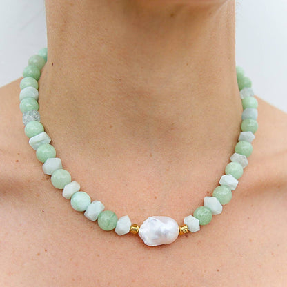 Melon Quartz Keshi Necklace ~  Kingston Jewellery