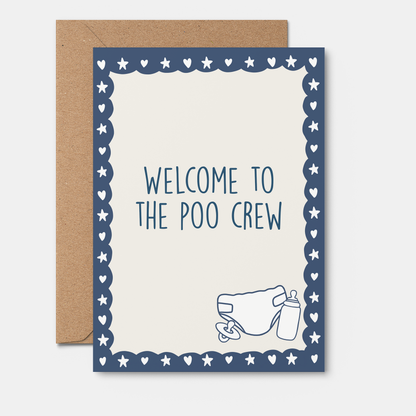 Welcome to the Poo Crew | Newborn Card | Baby Shower Card