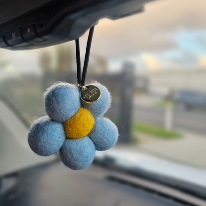 Champagne & Pomegranate Felt Flower Air Freshener - Red Hill Candle Co.