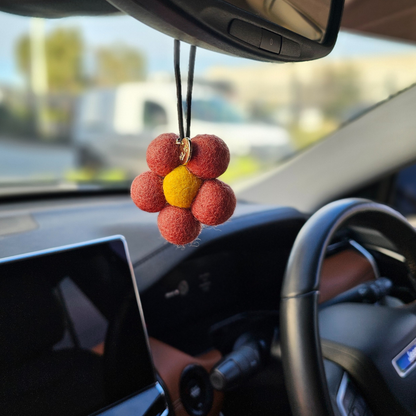 Champagne & Pomegranate Felt Flower Air Freshener - Red Hill Candle Co.
