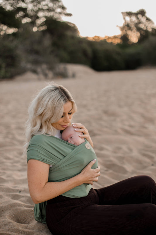 Baby Wrap Carrier - Forrest Green - Joey Mama