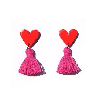 Red Heart Tassels - Kingston Jewellery