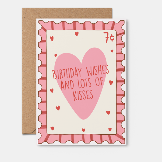 Wishes Kisses Birthday Card