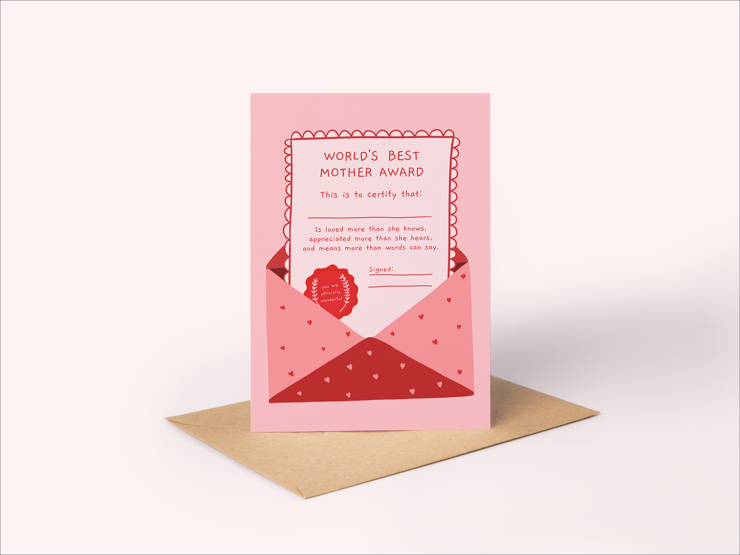 Mother's Day Card | World's Best Mother Award - Rosalie Card