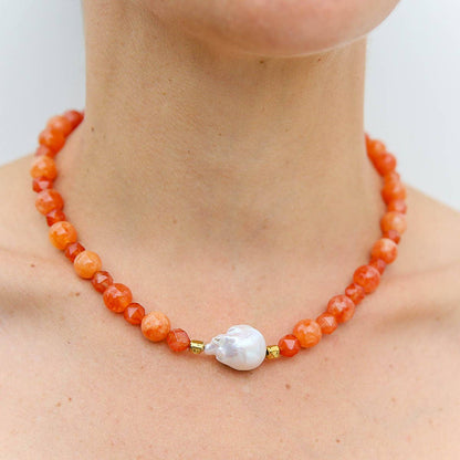 Sunset Quartz Keshi Necklace ~  Kingston Jewellery