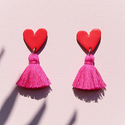 Red Heart Tassels - Kingston Jewellery